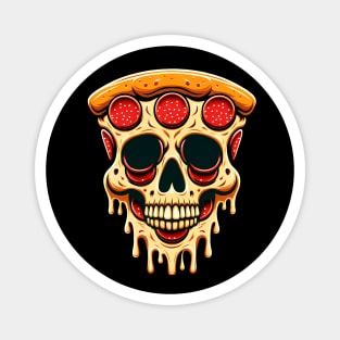 Pizza Skull Face, Funny Pizza Lover, Halloween Magnet